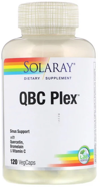 솔라레이 QBC Plex 120 베지 캡슐 퀘르세틴 아스코르빈산 브로멜라인 비타민C 포함, 120정, 1개 - 쿠팡