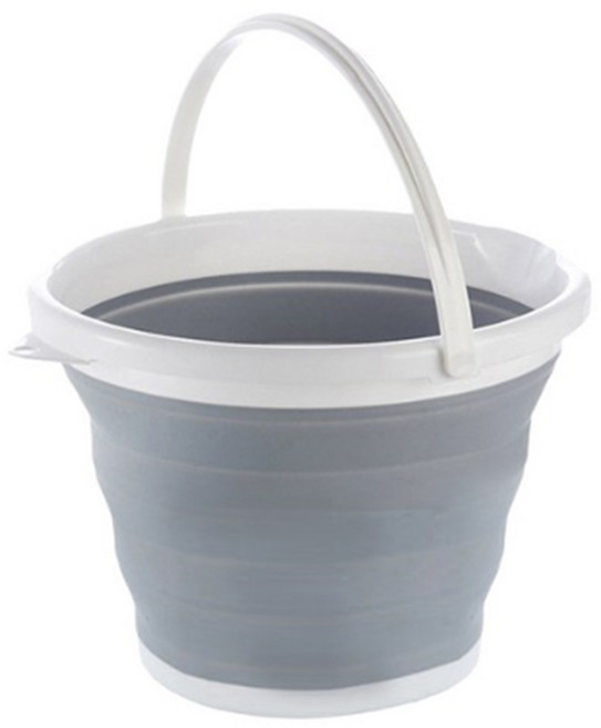 데일리프렌즈 세차버킷 접이식 휴대용 양동이 물통 세차 바스켓, 1개 그레이, 10L