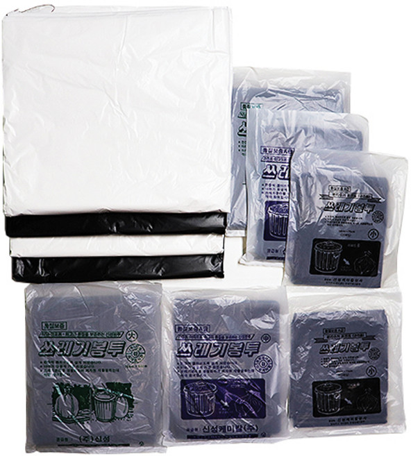 우리봉투 배접봉투(쓰레기봉투)흰색 재활용 쓰레기봉투, 20개, 100L