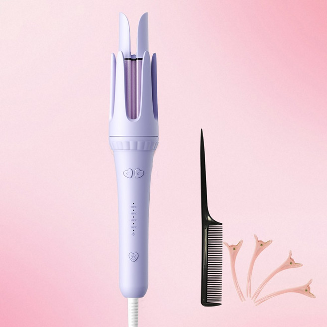 32mm 자동 컬링 아이언 4단계 세라믹 오래 케어 버저 헤어 온도 음이온 으로 타이머, 표준 한국 표준 연합, 보라색