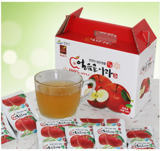 [준호농장] 얼음골 사과즙 100% 1포 120ml, 100개