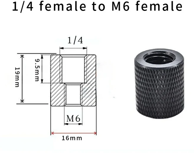 2/4PCS 1/4-20UNC 3/8-16 M5 M6 M8 M10 변환 너트 프로젝터 브래킷 어댑터 볼 헤드 카메라 삼각대 사진 나, 12 black 1 4 to M6, 02 4PCS