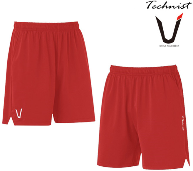 테크니스트 반바지 배드민턴 바지 여성 3부 남성 4부 팬츠 레드 TNP6418RD