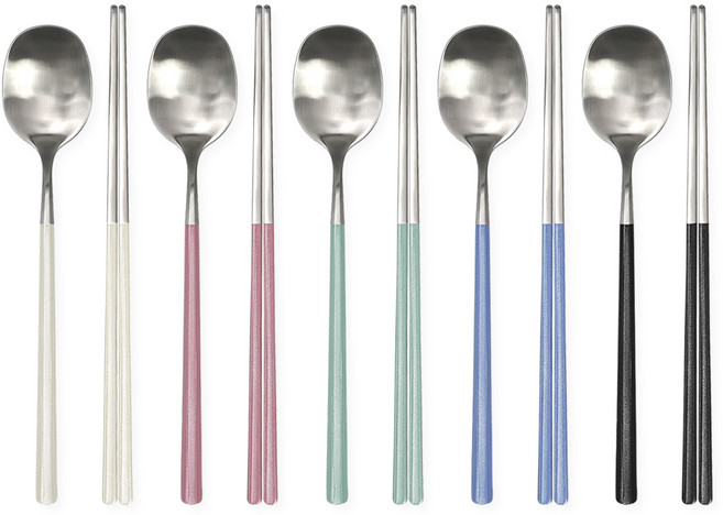 스크래치 없는 브리앙뜨 펄인러브 수저세트 믹스 5벌, 아이보리+핑크펀치+스카이블루+민트+블랙, 1개