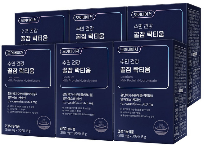 모어네이처 수면 건강 꿀잠 락티움, 30정, 6개