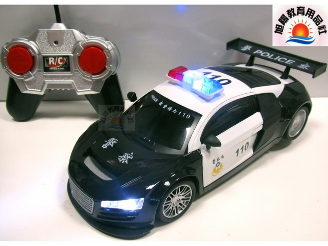 旭陽教育用品社 1:18 奧迪R8遙控警車 帶閃爍警燈 ST安全玩具, 1個