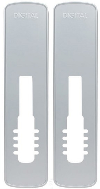 에코픽 도어락 푸쉬풀 통합 보강판, 실버, 2개