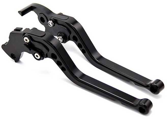 颶風騎士 適用YAMAHA YFM 700 Raptor 700R機車改裝CNC 伸縮折疊剎車牛角配件, 1個, 全黑-長款