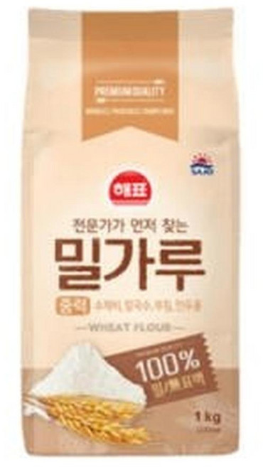 사조대림 해표 중력 밀가루, 1kg, 4개