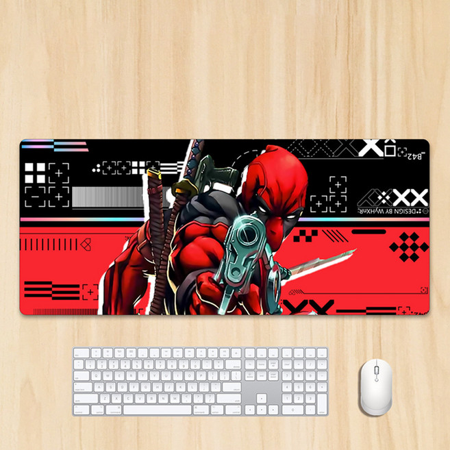 마블코믹스 데드풀과 울버린 굿즈 Deadpool&Wolverine 마우스 게이밍 장패드, I. 70x30x0.3cm DEADPOOL9, 1개