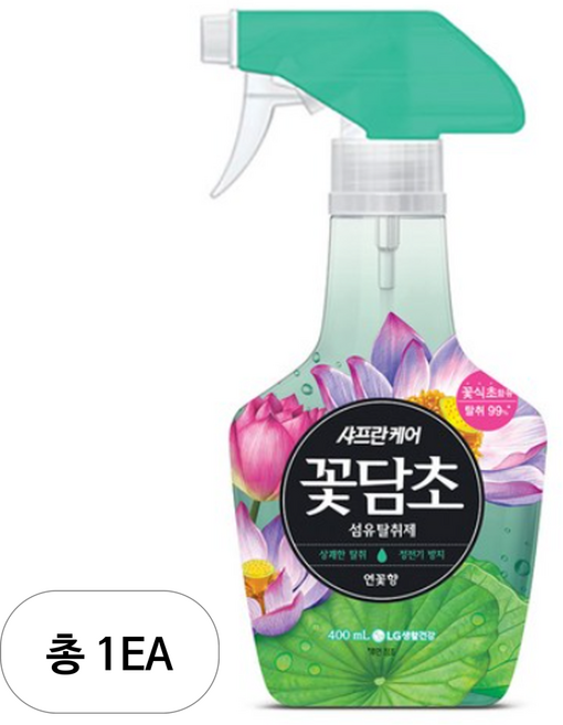 샤프란 꽃담초 섬유탈취제 연꽃향 본품, 400ml, 1개