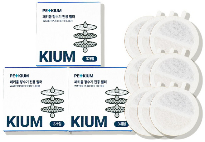 페키움 반려동물 급수기 정수기 전용 3중 필터 3개입, 3개