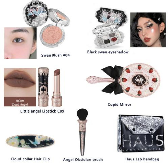 취미용 메이크업세트 데일리 메이크업 플라워 노즈 스완 발레 컬렉션 6 컬러 팔레트 엠보싱 블러쉬 샤인 립스틱 페어리 테일 선물 세트, 4)7pcs set 4