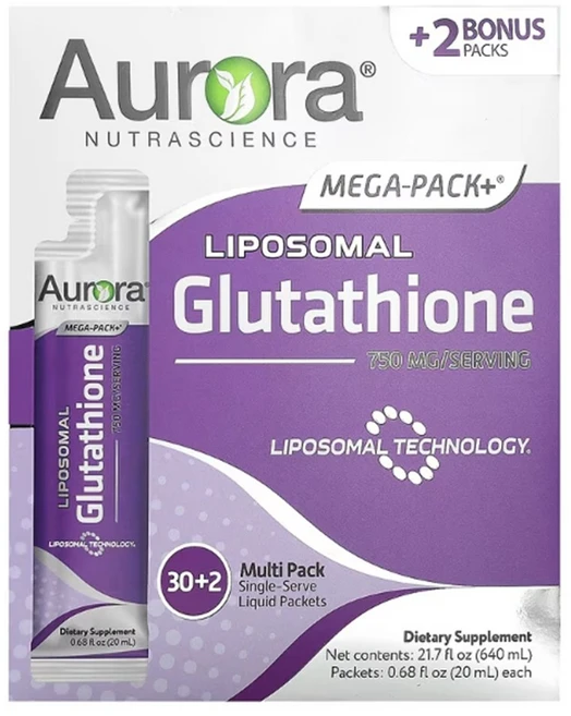 오로라 뉴트라사이언스 리포조말 액상 글루타치온 750mg 메가팩 플러스 32팩 Aurora, 1세트 - 쿠팡