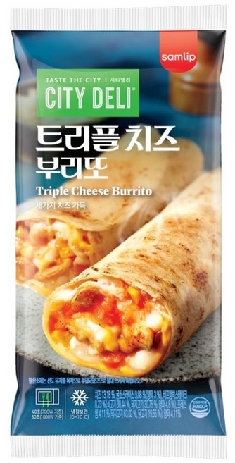 삼립 시티델리 트리플 치즈 부리또, 5개, 125g