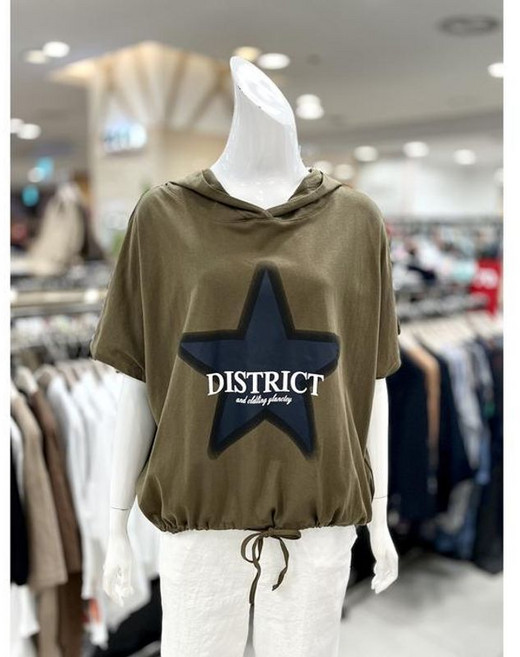 트리아나 소고 세이브존01 별 프린트 후드 반팔 티셔츠 AJ2TA50