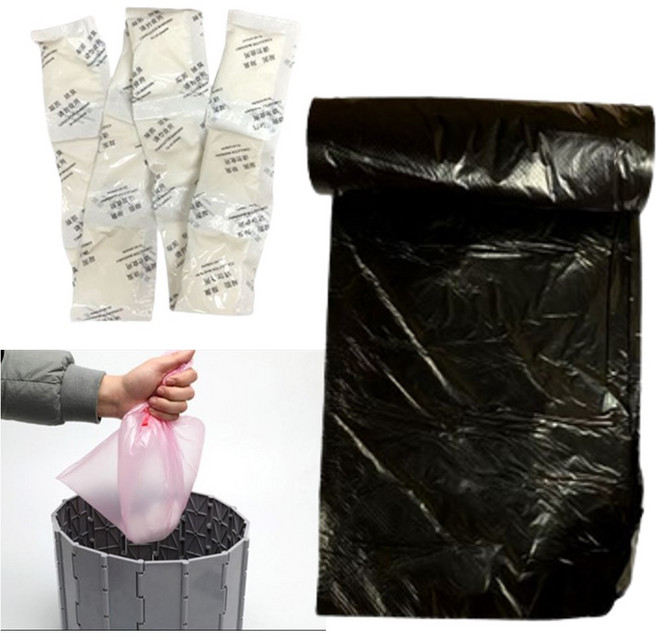 소변응고티슈 대변 응고제 캠핑 환자 노인 배변 응고제, 변기비닐봉투12P+변기응고제12P, 1개