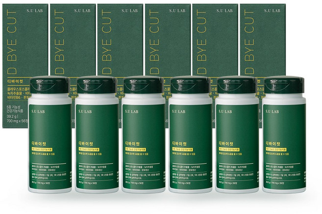 디바이컷 다이어트 보조제 콜레우스 포스콜리 녹차 추출물 체지방, 6박스, 336정