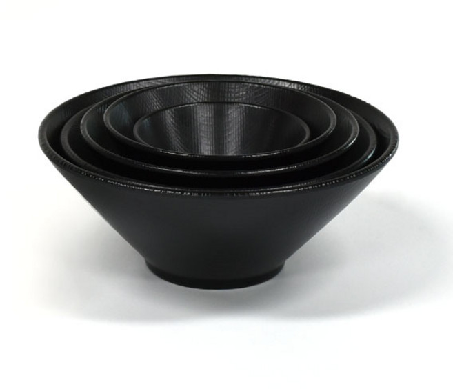 매트V면기 짜장면 짬뽕라면 우동 업소용 멜라민식기 한정식 플라스틱탕기 식당용 음식점, 검정, 멜라민 매트V면기 G-0455, 1개