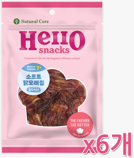 네츄럴코어 헬로스낵 져키 소프트 닭모래집, 30g, 6개 - 쿠팡