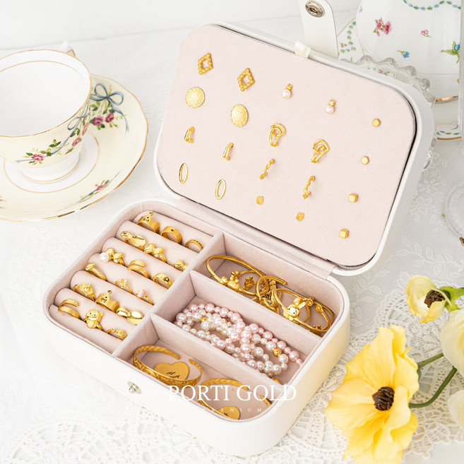 [뽀르띠] 아기 돌반지 보관함 백일 첫돌 반지 돌선물 주얼리 보관함 보석함, 1개