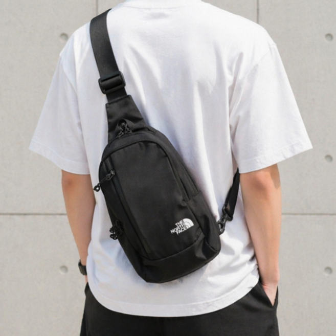 [백화점정품] 노스페이스 슬링백 크로스백 남여공용 블랙 가벼운 데일리 여행용 BASXCED382 수납 가방