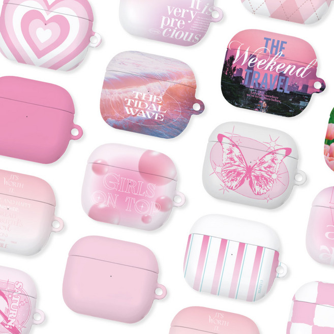 19가지 핑크컨셉 에어팟1/2/3/프로/프로2/C타입 전용 에어팟 하드케이스+스퀘어링, 포토레터.18.아트, 에어팟프로2(C타입공용), 1개