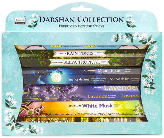 다르샨 인센스스틱 그린 컬렉션 6종 (120스틱), 문드림,트로피칼포레스트,라벤더,레인포레스트,화이트머스크,코코넛