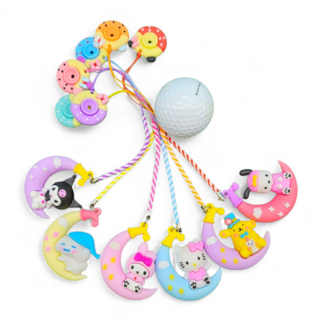 달나라 친구들 골프티걸이 티꽂이 라운딩용품, 1세트, 혼합컬러