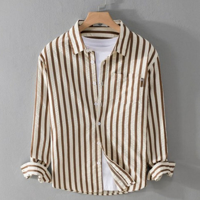 ~3XL까지 루즈핏 남자 사계절 스트라이프 프리미엄 오버핏 체크 셔츠 캐주얼 데일리 빅사이즈 남성 긴팔남방 외투 블라우스 가디건 코트