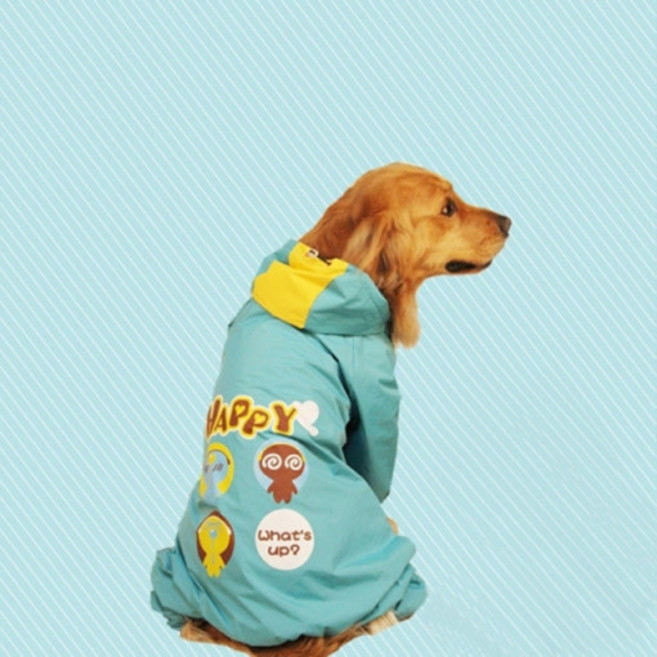 8요일 강아지 대형견 바람막이 우비 비옷 레인코트, 오렌지, 1개