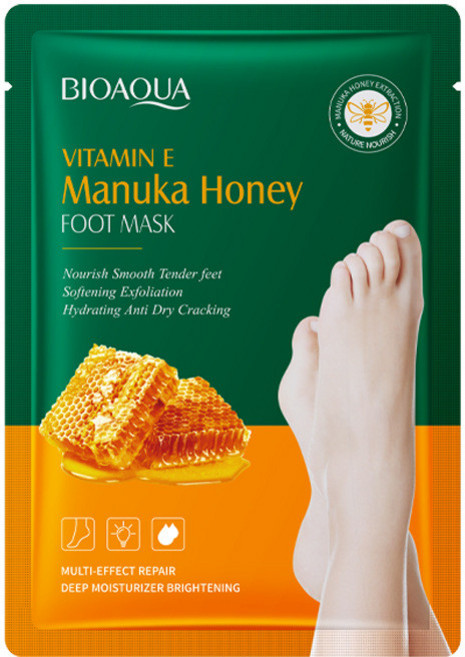 BIOAOUA 維生素E麥盧卡蜂蜜滋養足膜, 1個, ，購買即默認免責聲明且承擔責任]