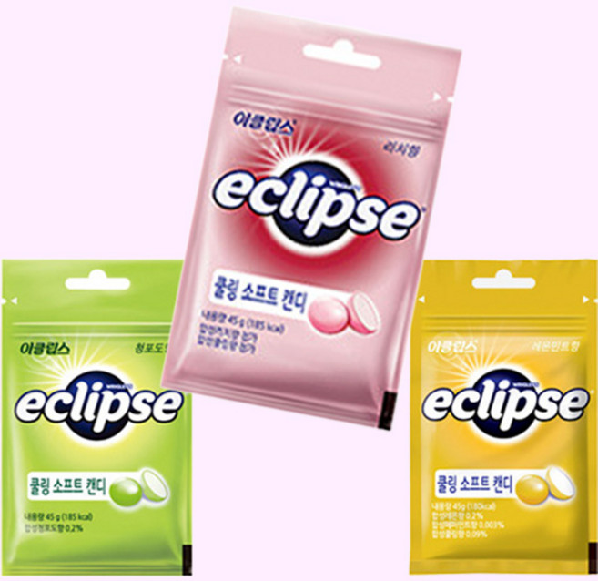 이클립스 쿨링소프트 캔디 리치향+청포도향+레몬민트향 3종세트 +랜덤사은품, 45g, 1개