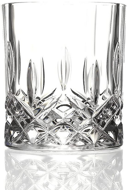 Lorren Home Trends Opera Crystal 더블 올드 패션 글라스 6개 세트 258993, Lorren Home Trends Opera Cryst
