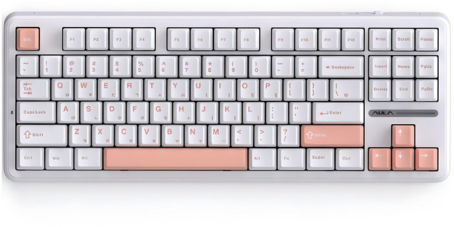 AULA LEOBOG 독거미 한글 펀키스 유선 기계식 키보드, 라이트 올리비아, F87Pro, 세이야축