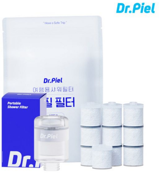 닥터피엘 여행용 샤워필터 일반형 본품+리필필터 10EA 세트(휴대용 샤워기필터), [일반형] 본품1개+리필필터1세트(10ea)
