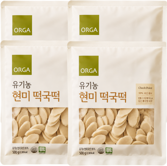 ORGA 유기농 현미 떡국떡 500g 4개