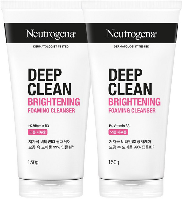 뉴트로지나 딥클린 브라이트닝 포밍 클렌져, 150g, 2개