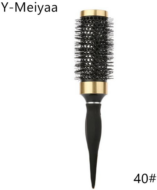8 크기 헤어 브러시 정전기 방지 고온 방지 라운드 배럴 헤어 빗 건조 컬링 이발사 액세서리 DIY 홈 20 #, 1개