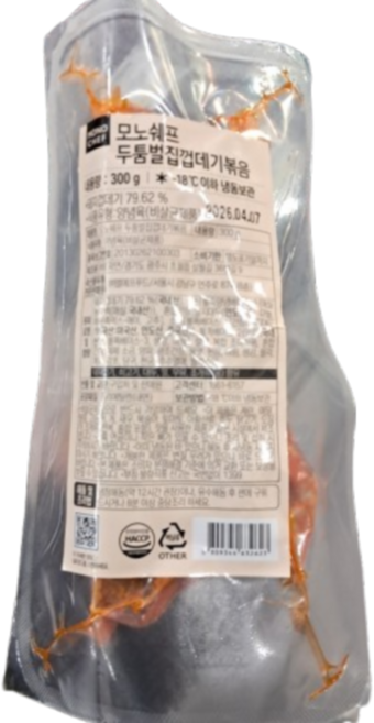 바이오마켓_모노쉐프 토자연 두툼 벌집 돼지 껍데기볶음 300g, 8개