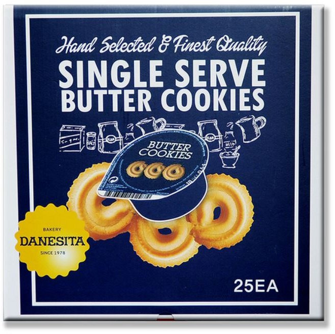 다네시타 댄케이크 버터쿠키 싱글서브, 18g, 25개
