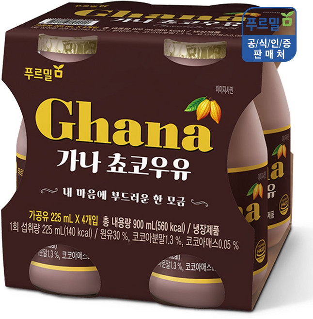 푸르밀 가나 초코우유, 225ml, 24개
