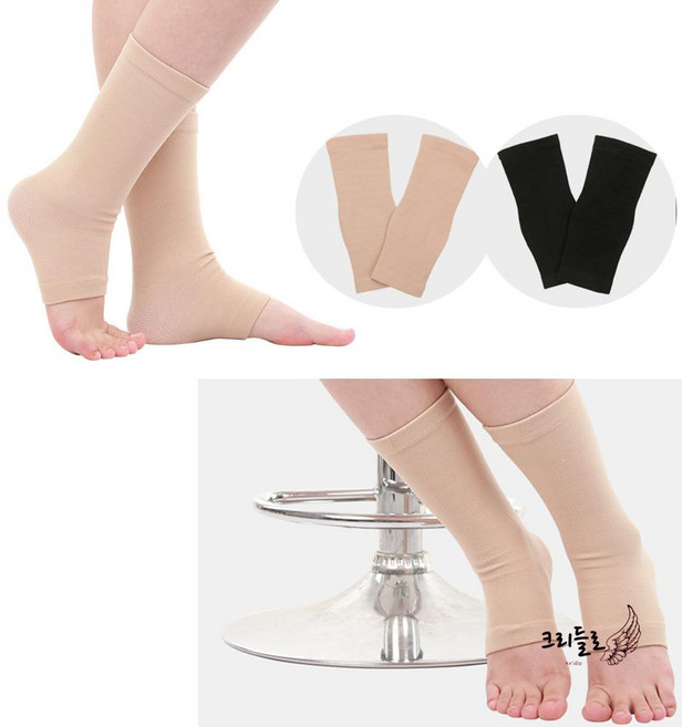 다리워머 발목 압박밴드 레그워머 압박스타킹, 블랙