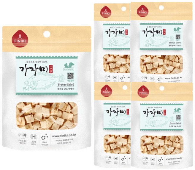 피니키 동결 건조 시리즈 강아지 고양이 겸용간식, 20g, 5개, 가자미