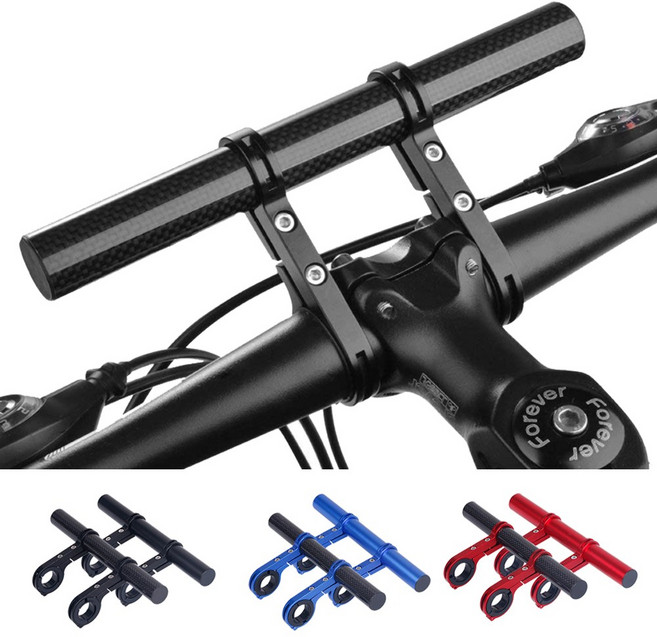 자전거 핸들 연장 카본 익스텐더 거치대 전동킥보드 핸드폰 핸들바 마운트 연장봉 악세사리, 03.더블알루미늄, 블랙, 1개