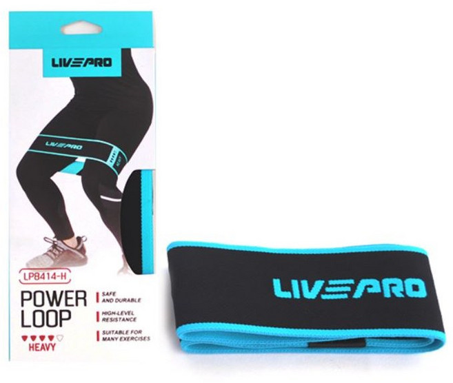 LIVEPRO 파워 힙 밴드 HEAVY, 블랙 + 블루, 1개