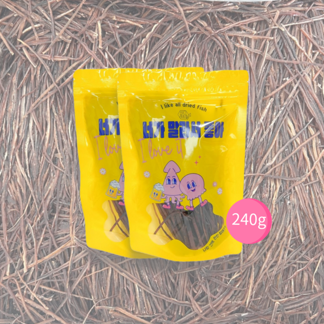 [너가말라서좋아] 쫄쫄이귀채 오징어귀채 오징어귀, 쫄쫄이귀채 120g, 2개