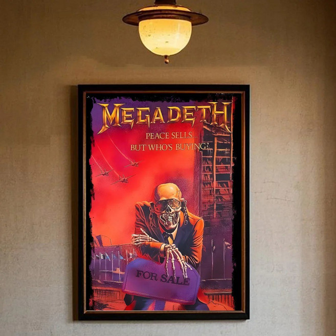 Megadeth 헤비 메탈 밴드 앨범 포스터 캔버스 페인팅 홈 거실 침실 바 미적 장식, 30x40cm No framed, 3, 1개