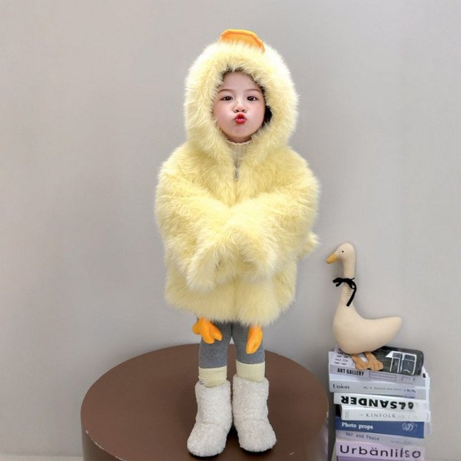 뷰오투 귀여운 유아 오리 잠바 코트 따뜻한 겨울잠바