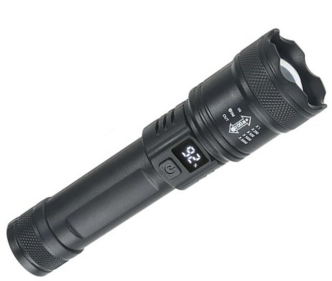 디제이디 XHP50.2칩 LED 손전등 후레쉬, 1개, 블랙